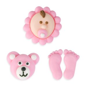 Baby Pink Set Royal Icing 1/2″-1  1/4″ 8 count
