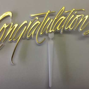 Congratulations Gold Pick 5″ x 2 1/2″ Each