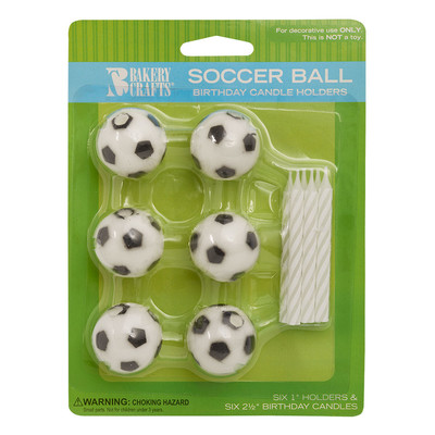 Soccer Candle Holder & Candle 12 pieces