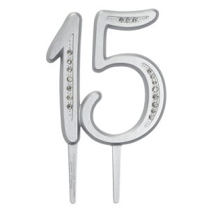 Diamond Monogram Milestone “15” 3 1/2″ Each
