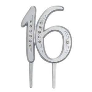 Diamond Monogram Milestone “16” 3 1/2″ Each