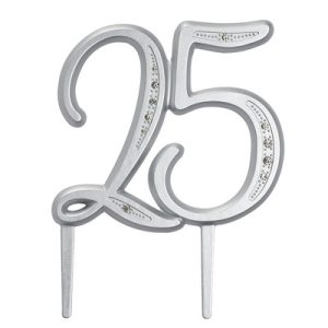 Diamond Monogram Milestone “25” 3 1/2″ Each