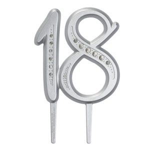Diamond Monogram Milestone “18” 3 1/2″ Each