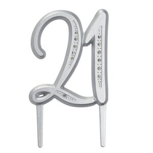 Diamond Monogram Milestone “21” 3 1/2″ Each