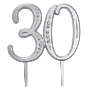 Diamond Monogram Milestone “30” 3 1/2″ Each