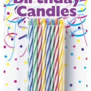 Skinny Birthday Candles Primary 24 count