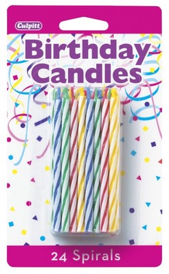 Skinny Birthday Candles Primary 24 count