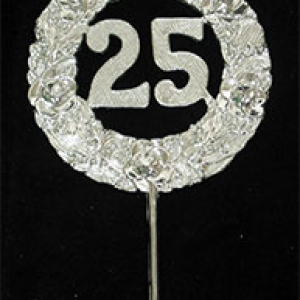 25th Anniversary Silver Wreath Pick 2 1/2″ Each