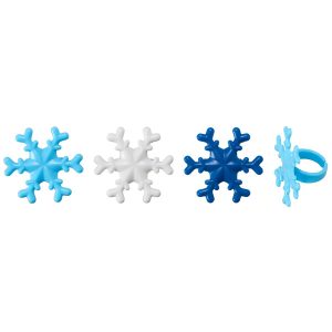 Blue Snowflake Rings 12 count