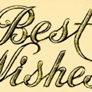 Best Wishes Gold Script 2 1/2″ 2 count