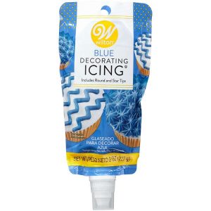 Blue Icing Pouch with Tips 8 oz