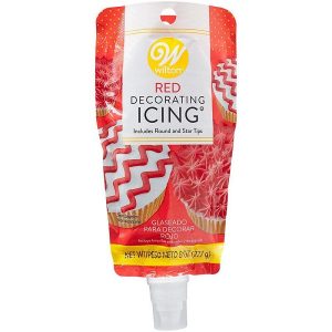 Red Icing Pouch with Tips 8 oz