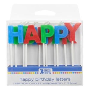 Happy Birthday Candles Blue, Green & Red Candles Set