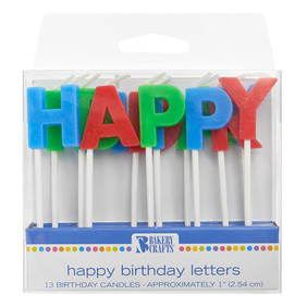 Happy Birthday Candles Blue, Green & Red Candles Set