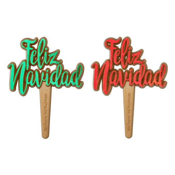 Feliz Navidad Pick Red & Green 12 count