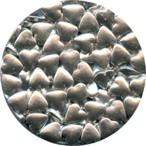 Silver Dragees Hearts 10 MM 3.7 oz