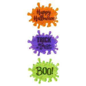 Halloween Slime Sayings Assorted Layon 4 1/2″ x 3.5″ Each