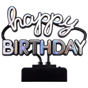 Neon Happy Birthday Sign Layon 5 1/4″ x 4 1/2″ Each