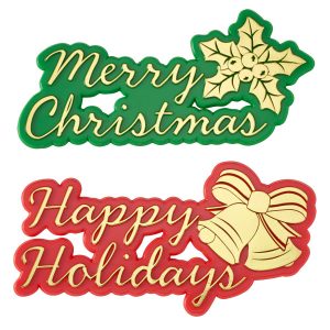 Golden Christmas Layon 5 1/4″ x 2 7/8″  Each