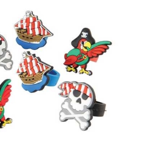 Pirate Rubber Assorted Rings 1 1/2 12 count