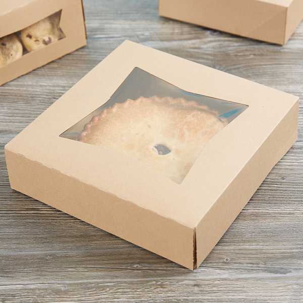 10" x 10" x 2 1/2" Brown Pie Box w/window each