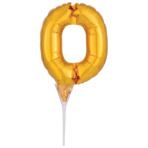 Self Inflatable Gold Numeral 0 DecoPics Each