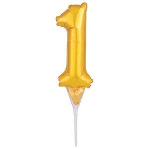 Self Inflatable Gold Numeral 1 DecoPics Each