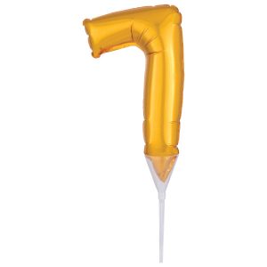 Self Inflatable Gold Numeral 7 DecoPics Each