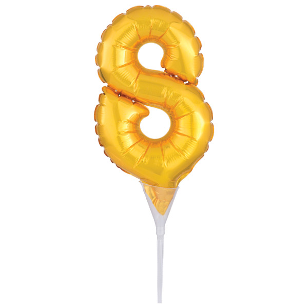 Self Inflatable Gold Numeral 8 DecoPics Each