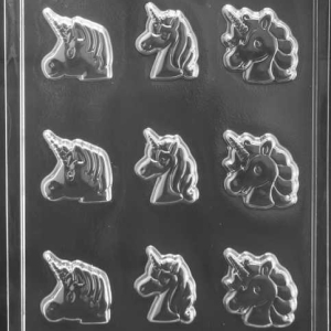 Unicorn Faces Candy Mold 9 Cavities