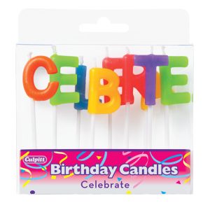 Celebrate Letters Candles 9 count