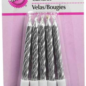 Silver Twist Candles 10 count