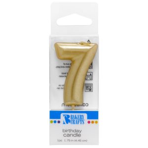 #7 Mini Gold Candle 1 3/4″ Each