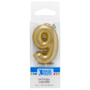 #9 Mini Gold Candle 1 3/4″ Each