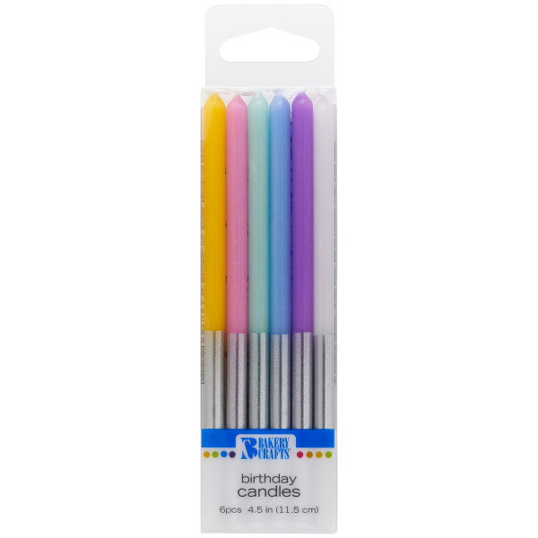 Wonderment Assortment with Silver Base Candles 4 1/2" 12 count