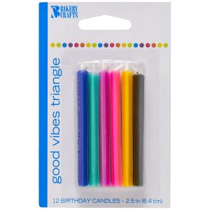 Good Vibes Triangle Candles 2 1/2″ 12 count