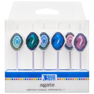 Agate Candles 1″ 6 count