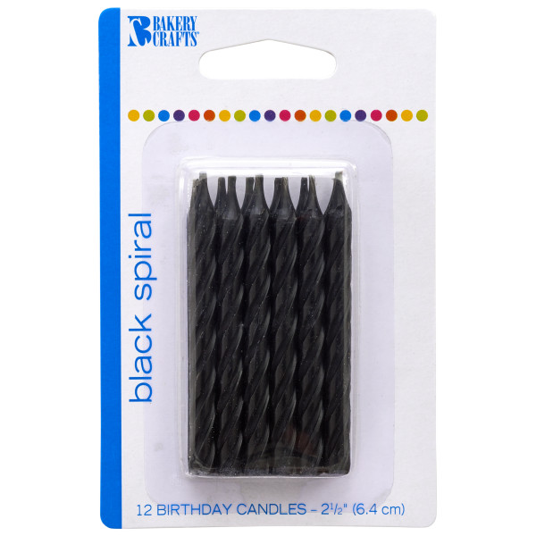 Black Spiral Candles 2 1/2" 12 count