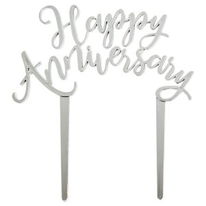 Silver Happy Anniversary Pick  5″ Each