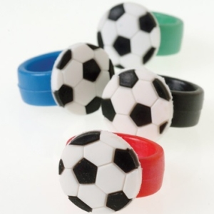 Soccer Rubber Assorted Rings 12 count