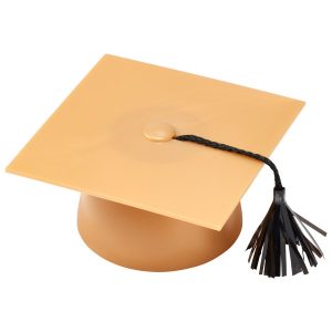 Gold Smooth Grad Hat Layon 4 ” x 2″ Each