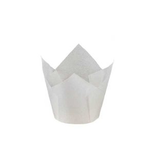 White Tulip Cup 2″ Base 1-5/8 to 2-3/4 approx 50 count
