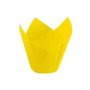 Yellow Tulip Cup 2″ Base 1-1/8 to 3-1/2 approx 50 count