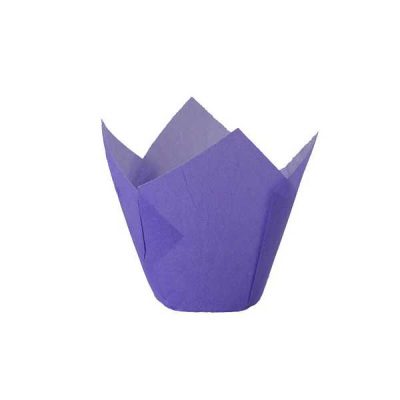 Purple Mini Tulip Cup 1 3/8" Base 1-1/2 to 2-1/4 approx 50 count