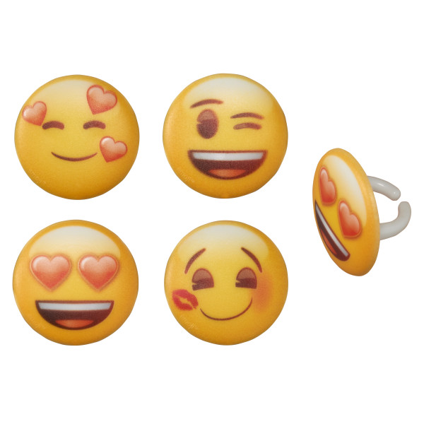 Emoticon (Emoji) Heart Rings 12 count - Image 2