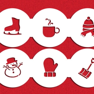 Winter Season Cupcake & Cookie Top Stencil Set