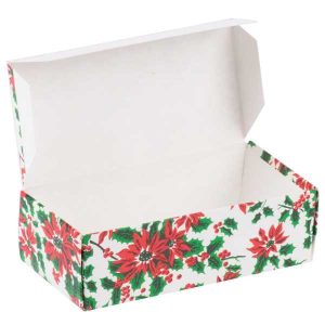 Christmas Poinsettia Candy Box 5 1/2″ X 3 3/4″ x 1 3/4″ Each
