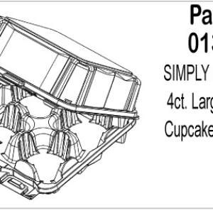 Cupcake Container Jumbo Holds 4 Each