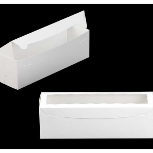 13″ x 4″ x 4″ White/White with Window, One Piece Lock & Tab Box With Lid Each