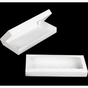 12″ X 5″ X 1 1/2″ White/White  One Piece Box with Window Each
